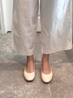 Napoleoni Made in Italy Silver Heels Flat Shoes size 10 US White